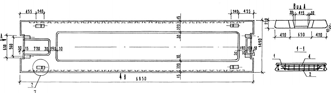 Плита ПРС 68.15-6 АIV п Серия 1.041.1-2